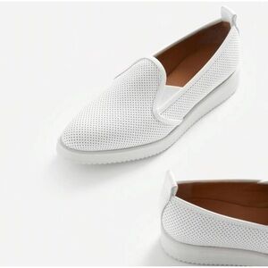 Everlane The Leather Street Shoe perforated slip-on sneakers. 🤍
